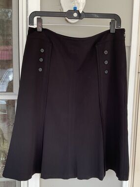 Worthington stretch Black A-Line Skirt women’s size 6  church formal dressy  EUC